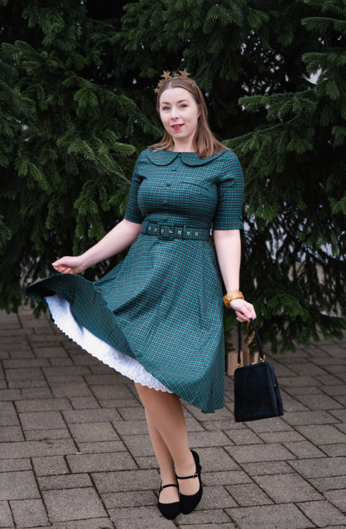 Swingkleid Check Midi 40's, Mehrfarbig, Plus Size