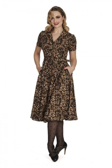 Swingkleid Cheetah Girl mit  Leo-Print, Brauntöne
