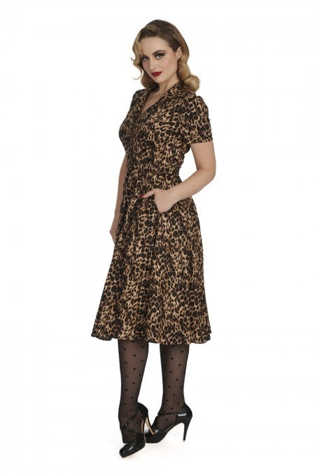 Swingkleid Cheetah Girl mit  Leo-Print, Brauntöne