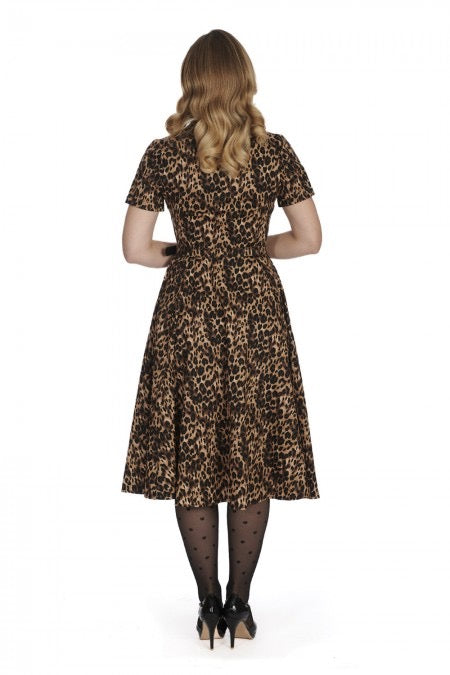 Swingkleid Cheetah Girl mit  Leo-Print, Brauntöne