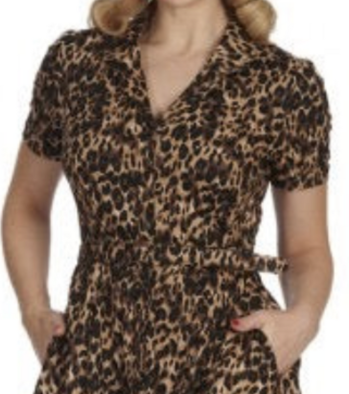 Swingkleid Cheetah Girl mit  Leo-Print, Brauntöne