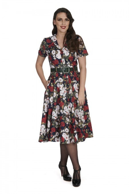 Swingkleid Dark  Rose , Navy