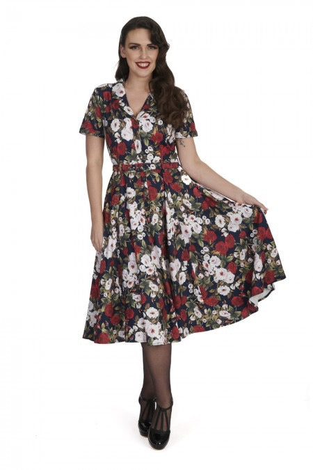 Swingkleid Dark  Rose , Navy