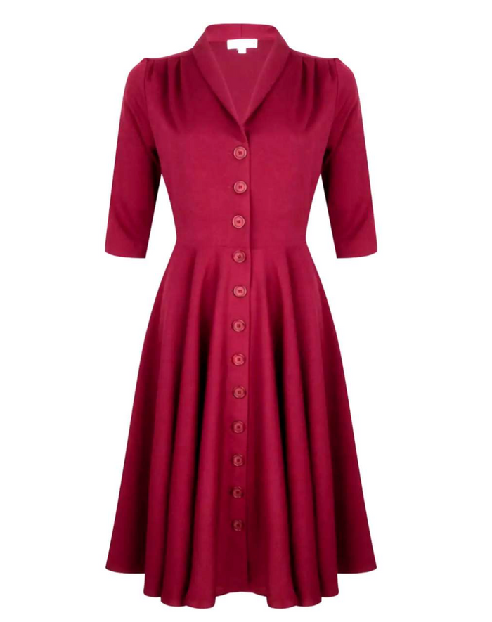 Swingkleid D'Laine Gabardine ,Rot