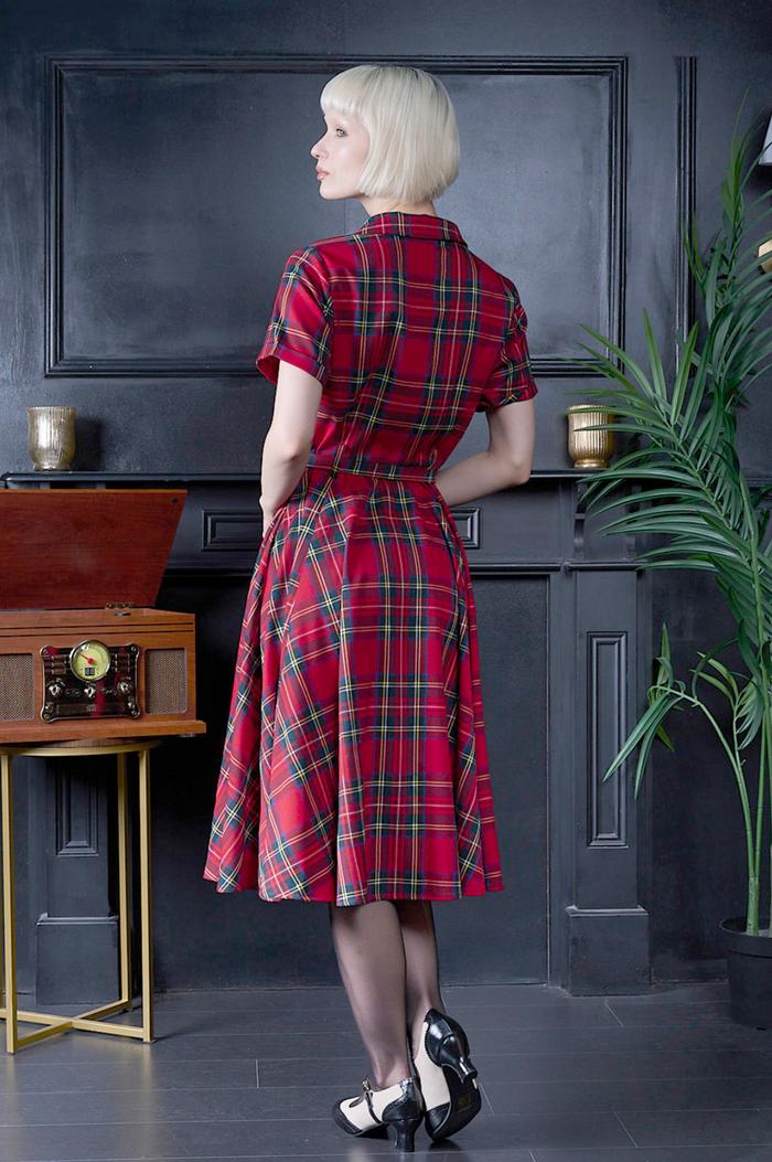 Swingkleid Hannah Holiday, Rote-Karomuster