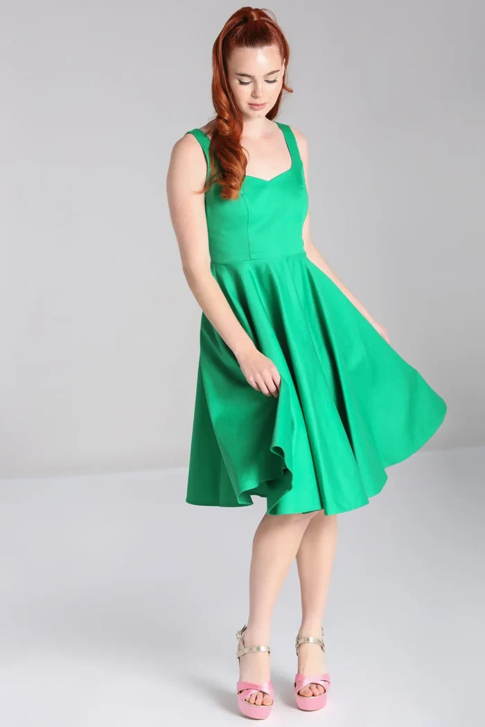 Swingkleid Heidi mit Herzförmigen Ausschnitt, Grün