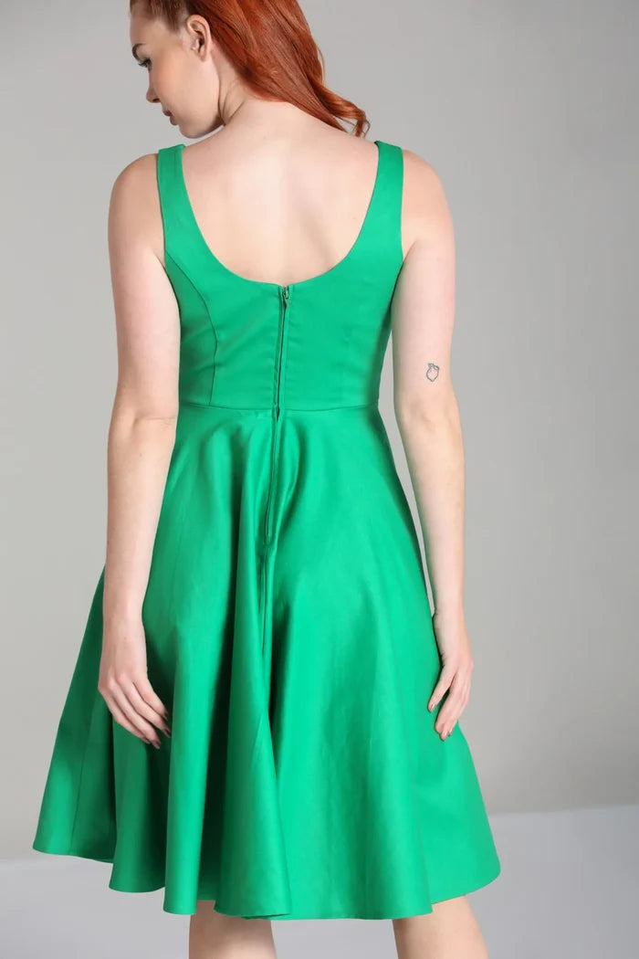 Swingkleid Heidi mit Herzförmigen Ausschnitt, Grün