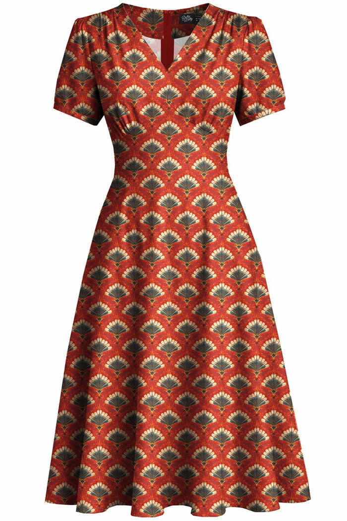 Swingkleid Julia 40's Teekleid – Rostrotes
