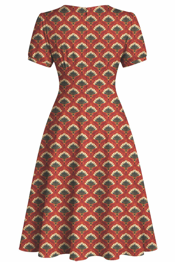 Swingkleid Julia 40's Teekleid – Rostrotes