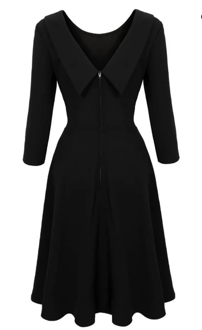 Swingkleid Lois mit raffinierte Rückansicht, Schwarz, Plus Size