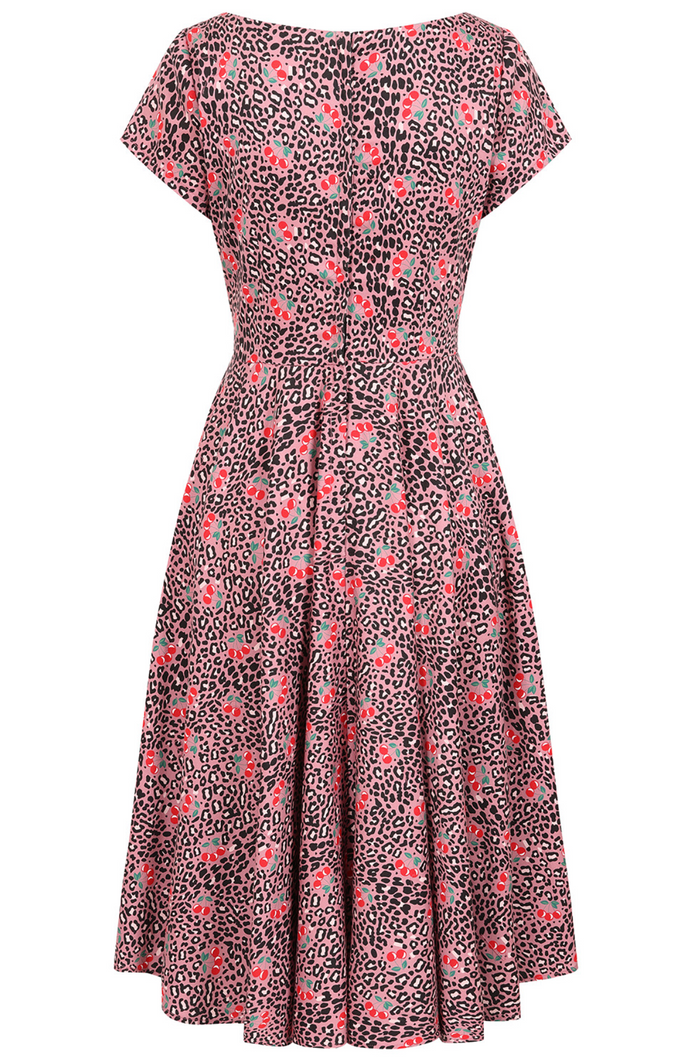Swingkleid "Lola Cherry Leopard", Pink