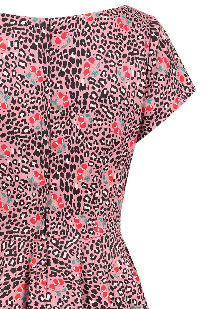 Swingkleid "Lola Cherry Leopard", Pink