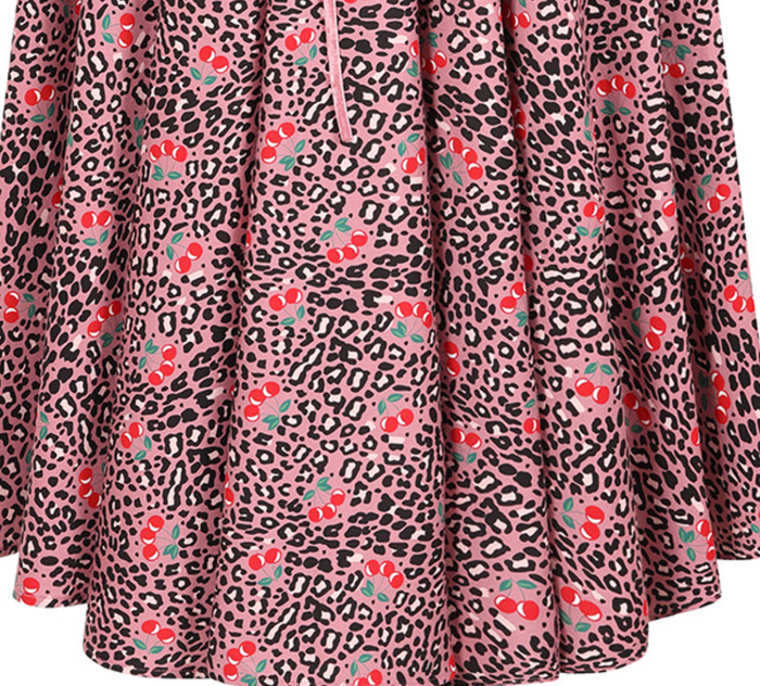 Swingkleid "Lola Cherry Leopard", Pink