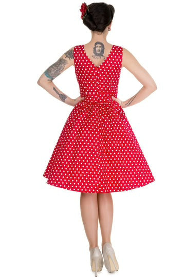 Swingkleid May Polkadot, Rot, Plus Size