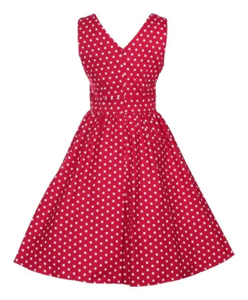 Swingkleid May Polkadot, Rot, Plus Size