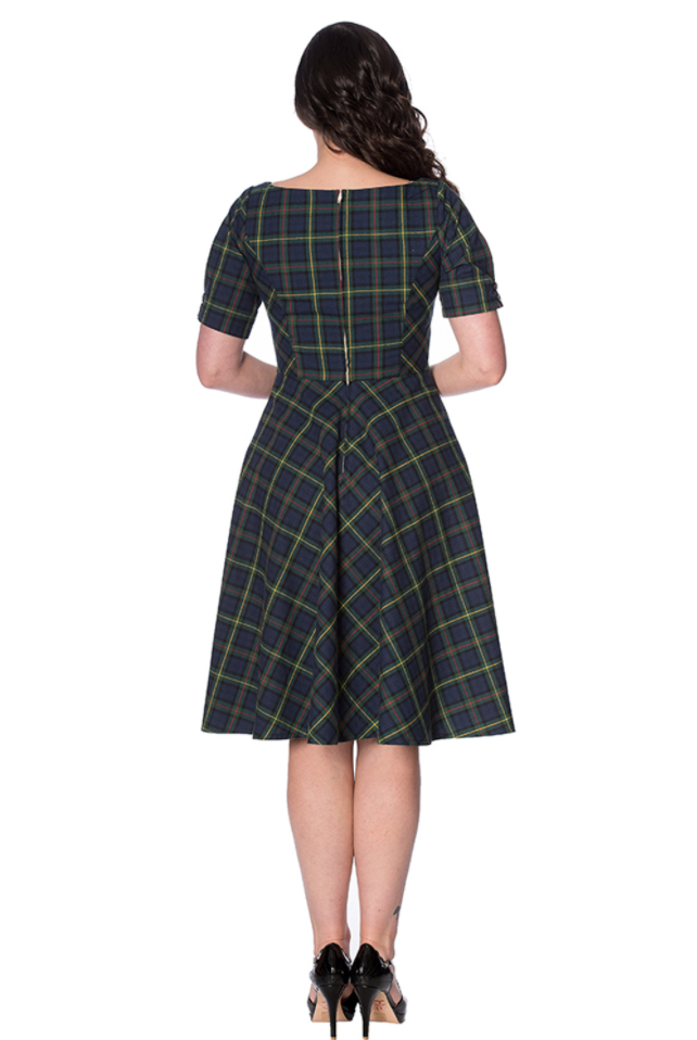 Swingkleid Mrs Claus, Kariert, Plus Size