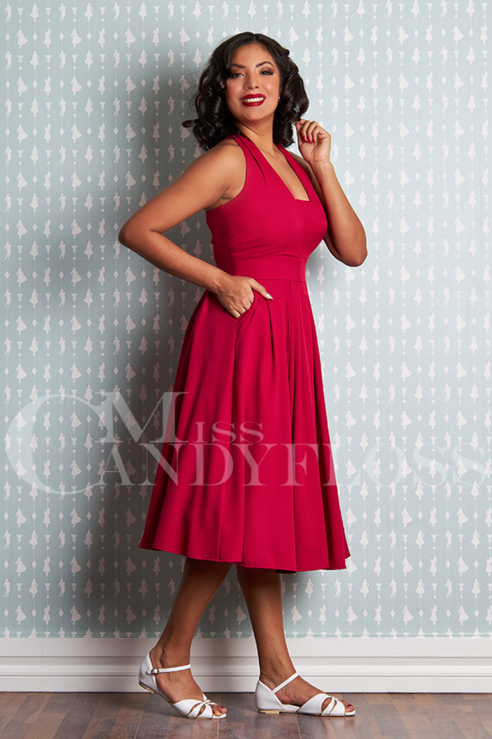 Swingkleid Myra-Cerise, rot, PLus Size