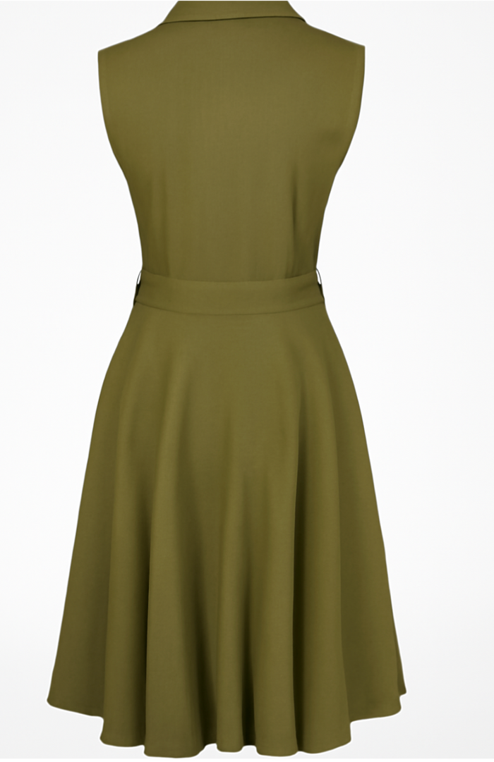 Swingkleid Nova mit Knopfleiste , Olíve