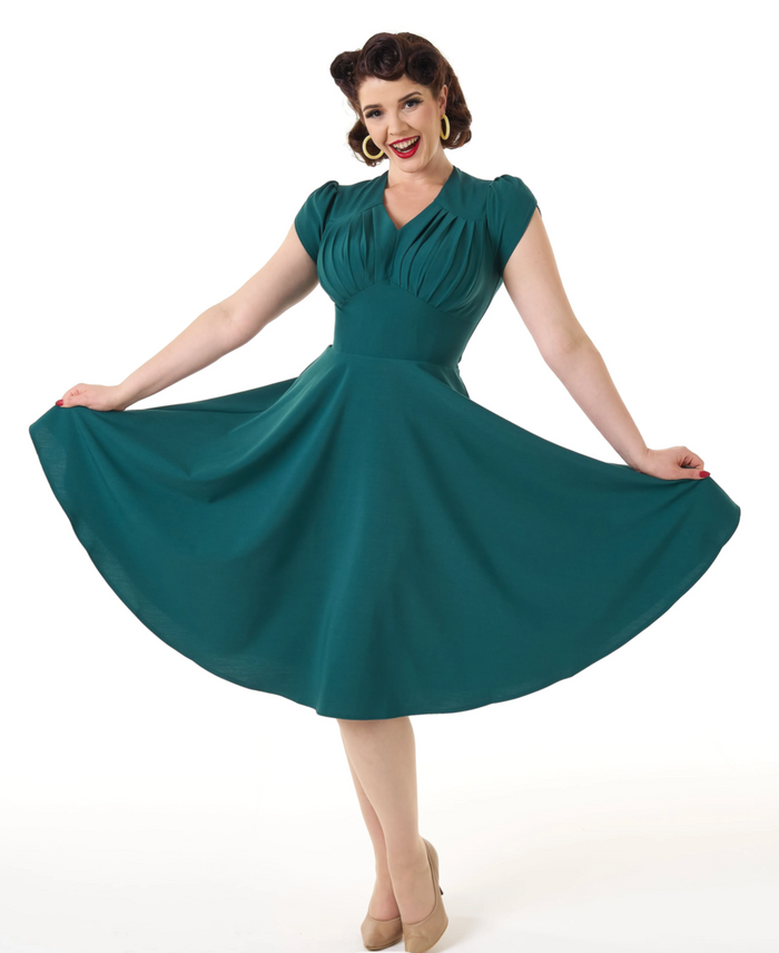 Swingkleid Retro 50s,  Teal- Petrol