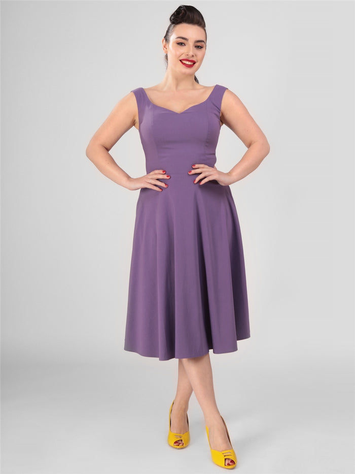 Swingkleid Ridley ( Off-Shoulder ), Flieder-Lilla