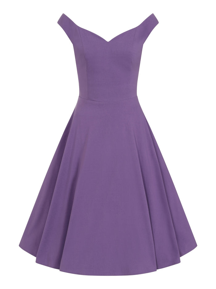 Swingkleid Ridley ( Off-Shoulder ), Flieder-Lilla
