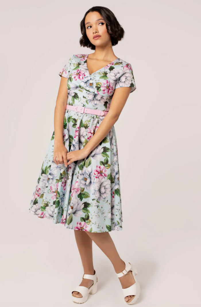 Swingkleid Rina mit Blumenmuster, Pastellfarben