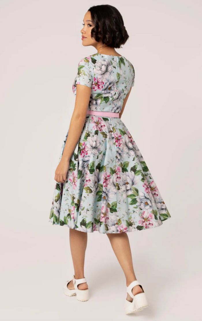 Swingkleid Rina mit Blumenmuster, Pastellfarben