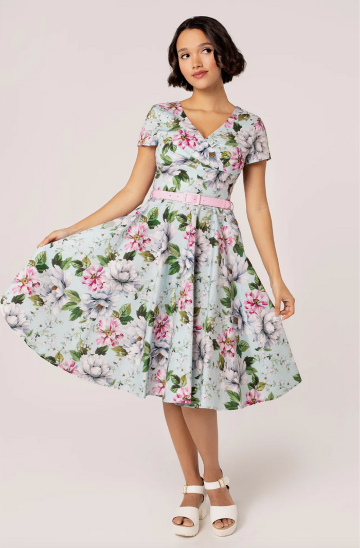 Swingkleid Rina mit Blumenmuster, Pastellfarben