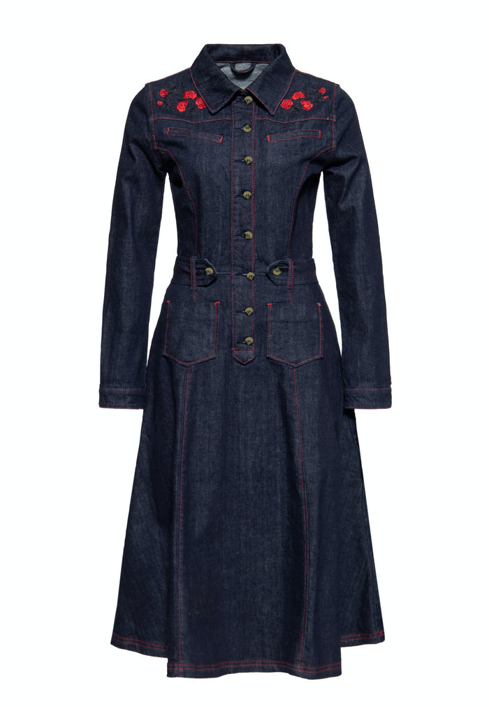 Swingkleid Roses, Denim