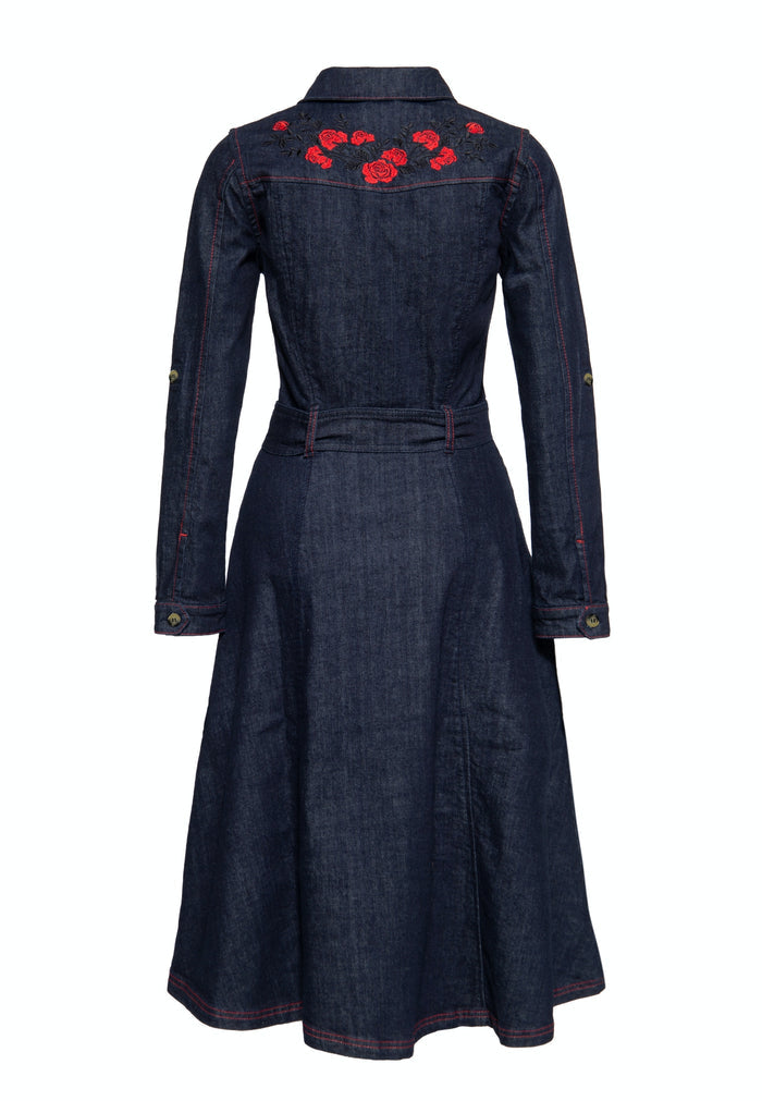 Swingkleid Roses, Denim