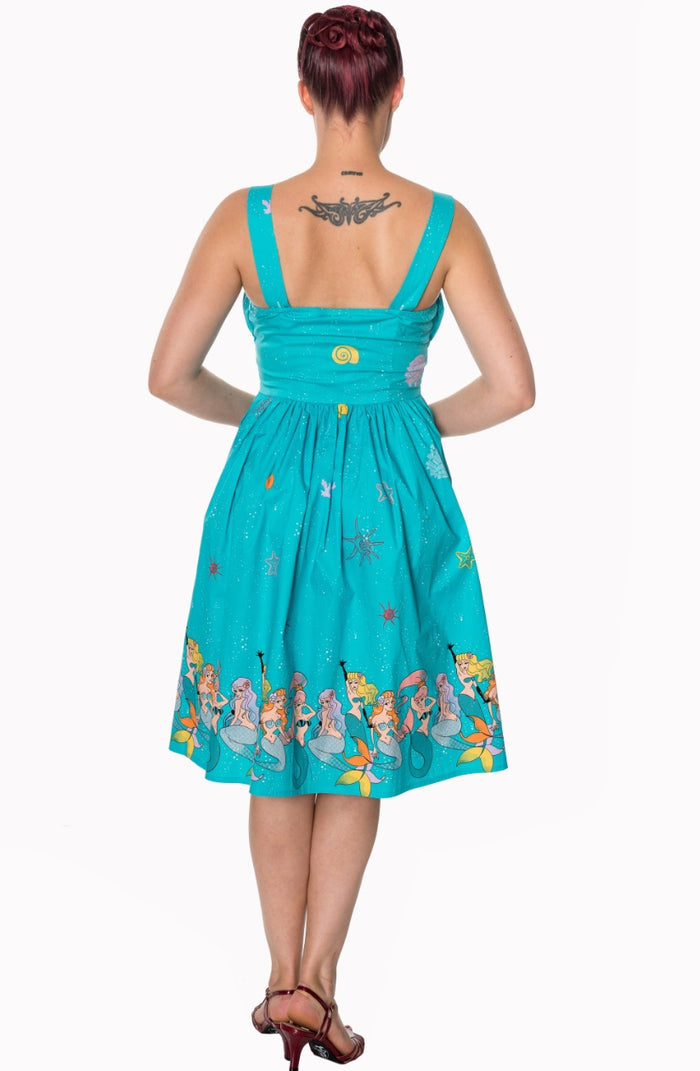 Swingkleid Sophia mit Meerjungfrauen, Aqua