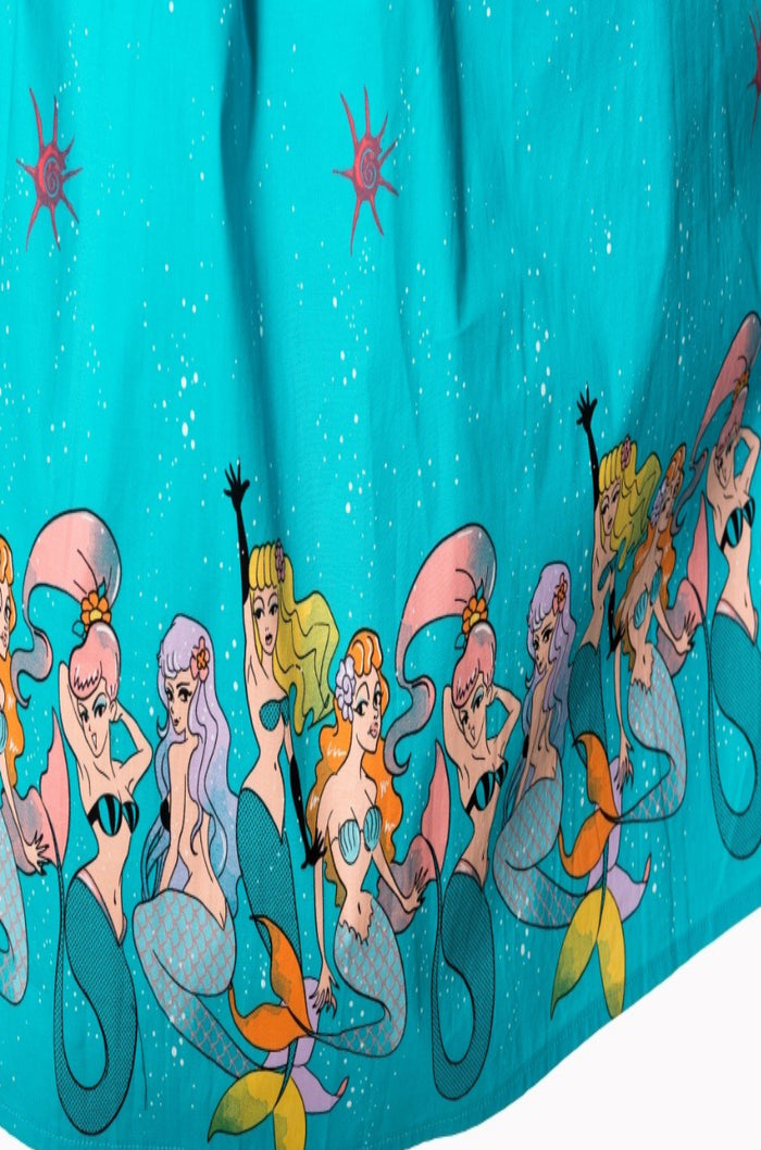 Swingkleid Sophia mit Meerjungfrauen, Aqua