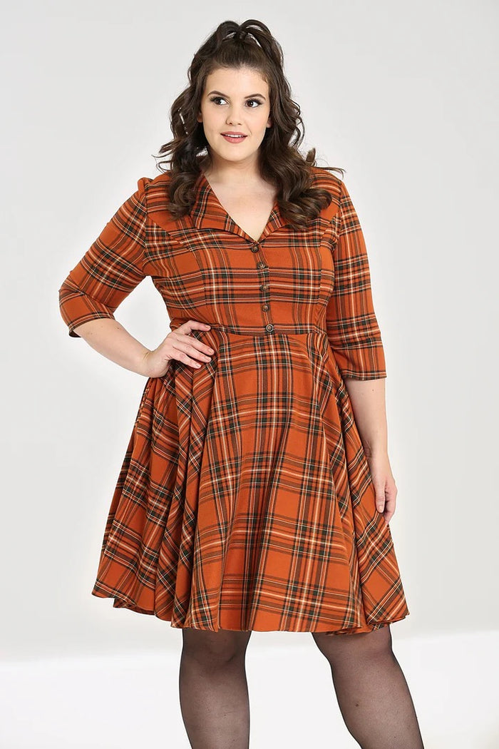 Swingkleid Tawny, Braun, Plus Size