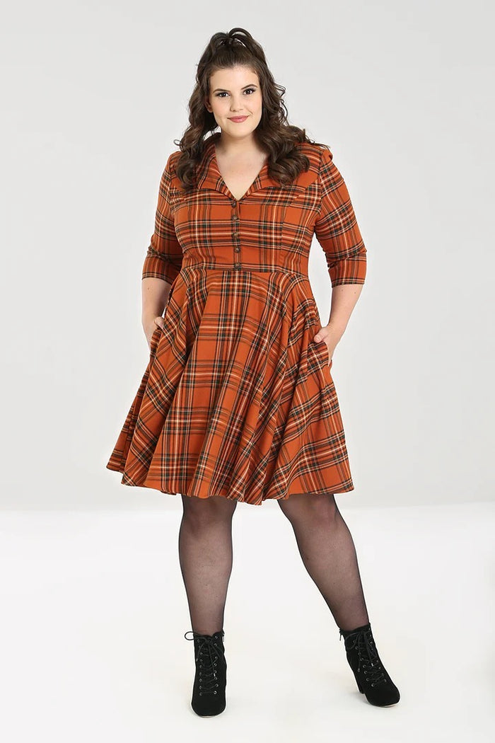 Swingkleid Tawny, Braun, Plus Size
