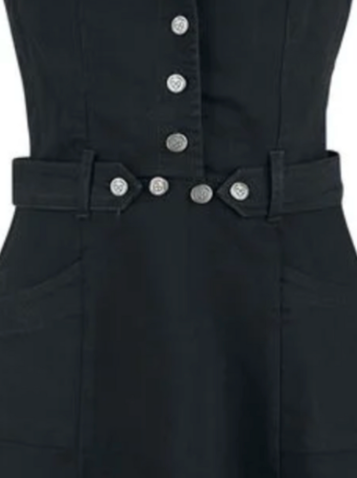 Swingkleid Workwear, Denim-Schwarz