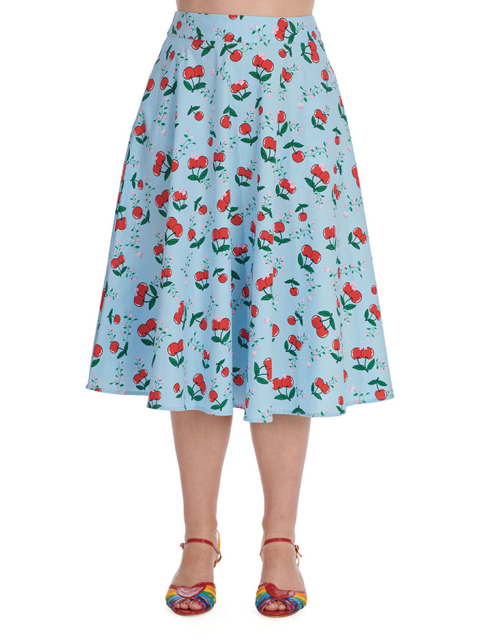 Swingrock Cherry Cartoon, Plus Size, Hellblau