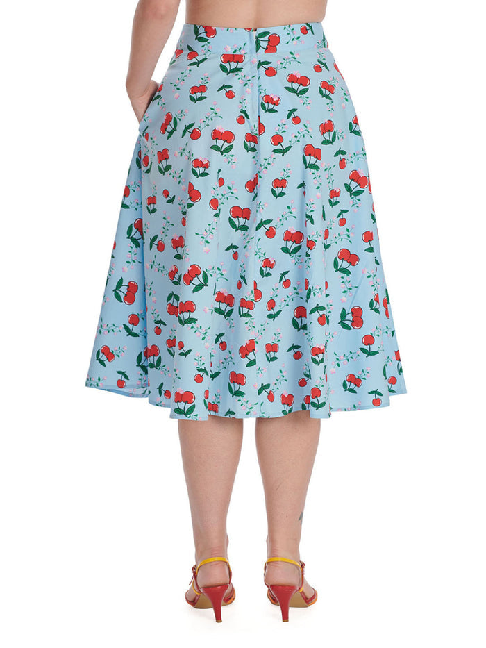 Swingrock Cherry Cartoon, Plus Size, Hellblau