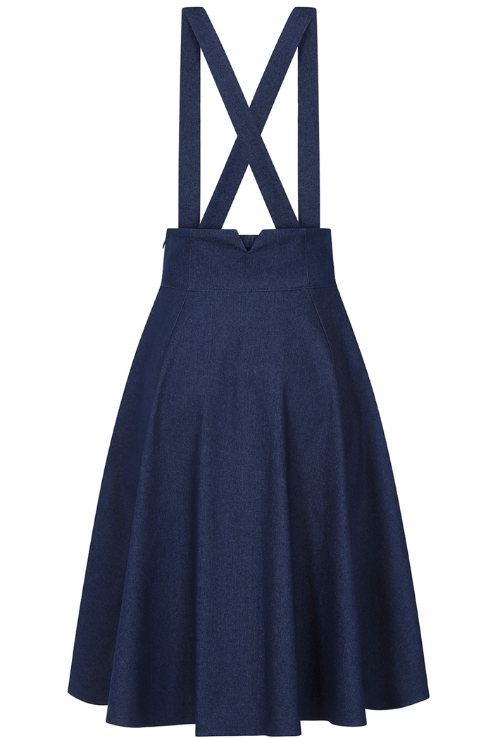 Swingrock Dottie mit Trägern, Denim Plus Size