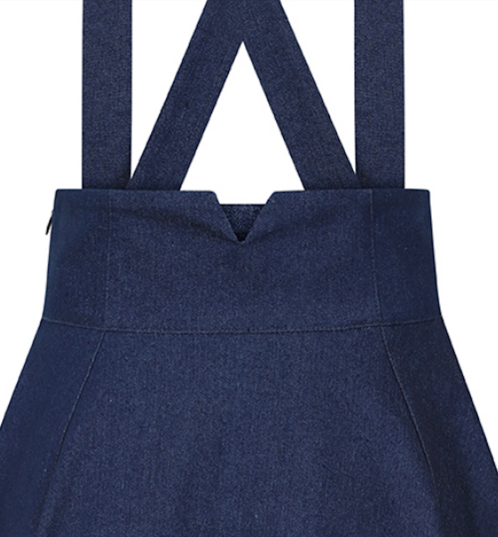Swingrock Dottie mit Trägern, Denim Plus Size