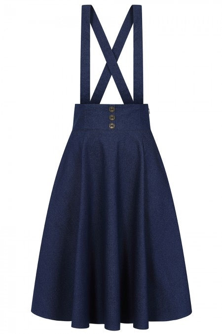 Swingrock Dottie mit Trägern, Denim