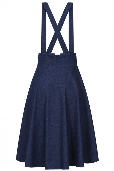 Swingrock Dottie mit Trägern, Denim