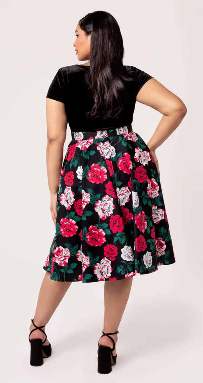 Swingrock Paint me Roses, Schwarz, Plus Size