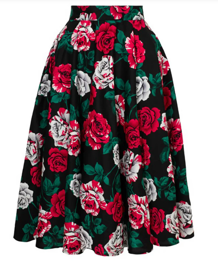 Swingrock Paint me Roses, Schwarz, Plus Size