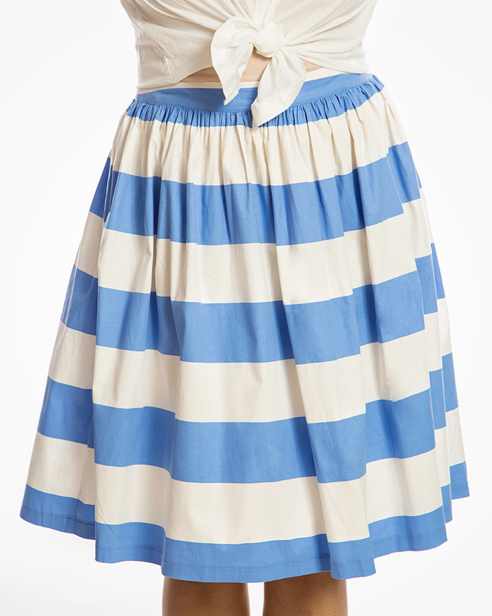 Swingrock Priya Striped, weiss-blau Plus Size