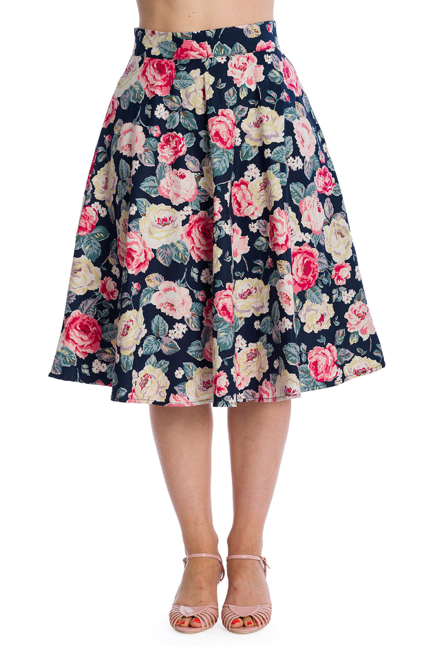 Swingrock Rose Bloom, Navy, Plus Size