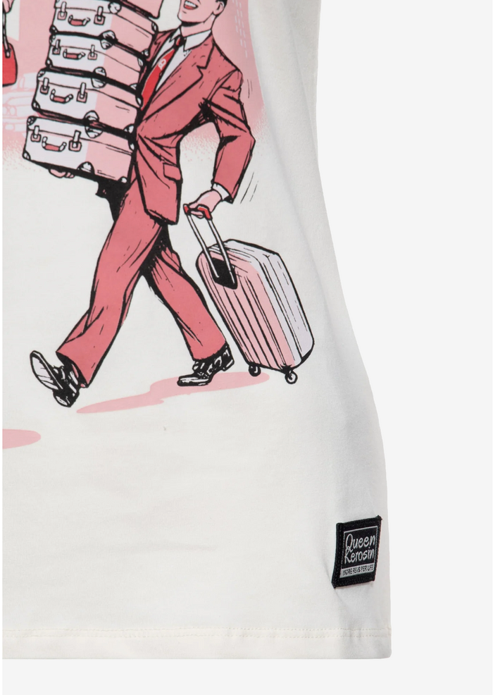 T-Shirt High Heels,Statement Shirt, Offwhite