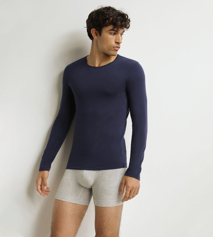 T-shirt homme à manches longues Bleu Dim Thermal