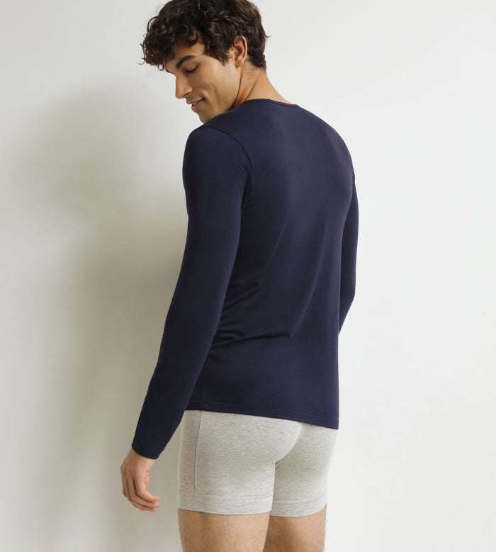 T-shirt homme à manches longues Bleu Dim Thermal