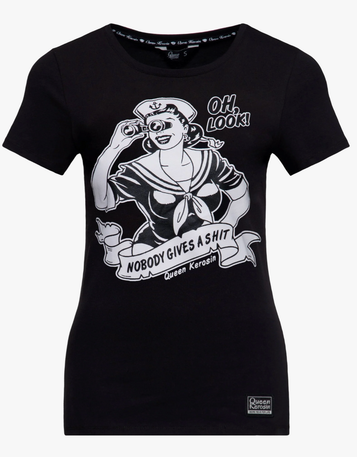 T-Shirt Nobody gives a Shit, Schwarz