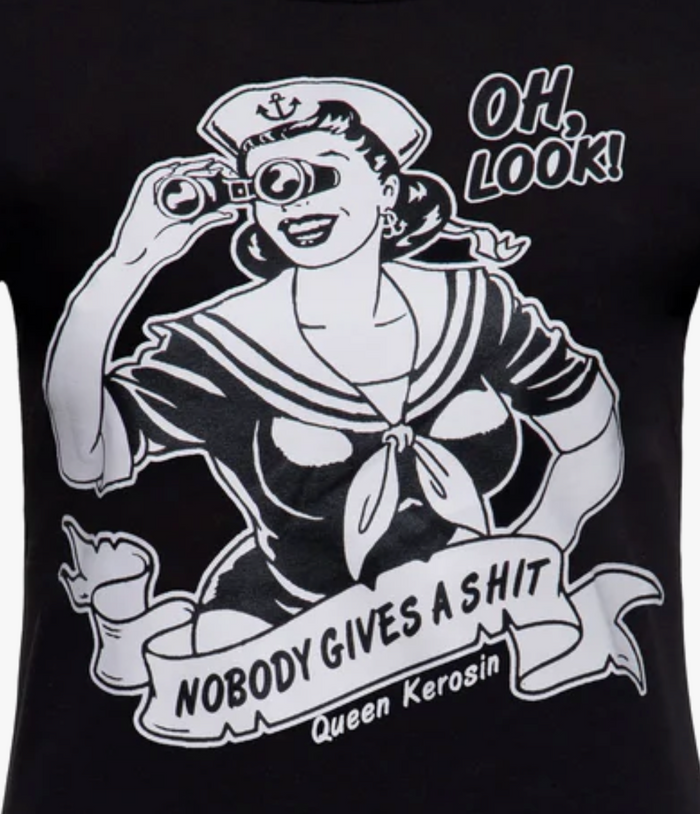 T-Shirt Nobody gives a Shit, Schwarz